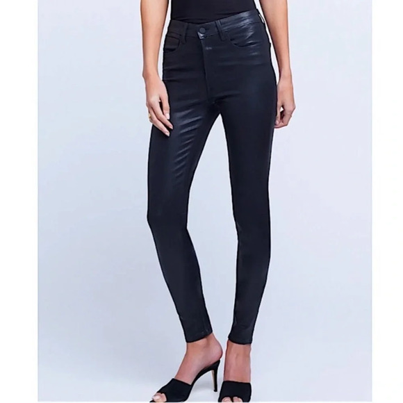 L'AGENCE Denim - L'AGENCE Marguerite High Rise Skinny in Black Coated